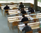Students taking exams